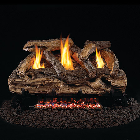 20" Split Oak Vent Free Log / G9 ANSI Certified Burner - Peterson Real Fyre