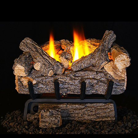 20" Valley Oak Vent Free Log / G8 ANSI Certified Burner - Peterson Real Fyre