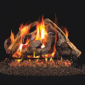 18" Woodstack Vented Log Set / G45 Stainless Steel Burner - Peterson