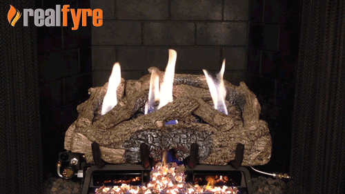 24" Charred Frontier Oak Vent Free Log / G10 ANSI Certified Burner - Peterson Real Fyre
