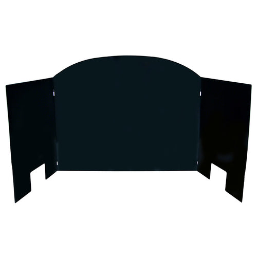 Three Panel Traditional Black Porcelain Fireback