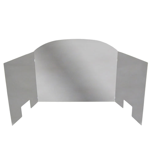 Three Panel Traditional Polished Stainless Steel Fireback