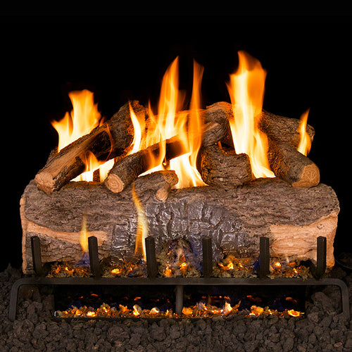 Mountain Crest Oak Vented Log Set / G31 Three Tiered Burner - Peterson Real Fyre