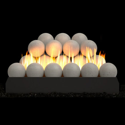 18" Gray Stone 4" Fyre Spheres / G23 Sphere Burner - Peterson Real Fyre