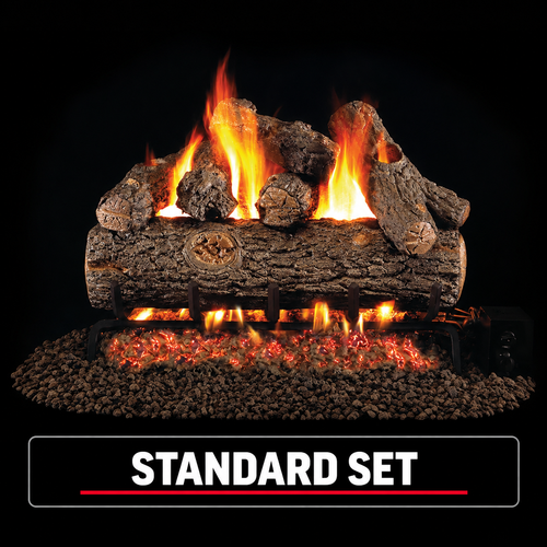 30" Golden Oak Designer Plus Vented Log Set / G45 Ember Burner FREE Flame Enhancement Kit - Peterson