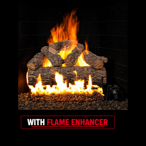 20" Golden Oak Designer Plus Vented Log Set / G45 Ember Burner FREE Flame Enhancement Kit - Peterson