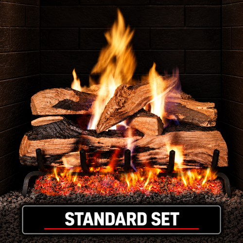 36" Split Oak Designer Plus Vented Log Set / G45 Ember Burner FREE Flame Enhancement Kit - Peterson