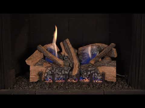 18"  Foothill Split Oak Vent Free Logs / G19 ANSI Certified Burner - Peterson Real Fyre